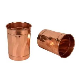 Polished Copper Tumbler Smooth Eco Friendly Rustic Drinkware for Water Juice Cocktail Home Kitchen Bar Use - Product Image 3