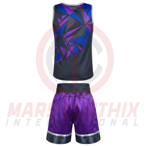 Uniformes de Boxeo de Poliéster de Nuevo Estilo, Uniformes de Boxeo Profesionales Ligeros y Transpirables para Entrenamiento Unisex - Product Image 3