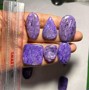 Hermosos cabujones de piedras preciosas de variscita natural, tamaño libre, piedra de joyería suelta pulida sin problemas, piedra Vharoite de forma mixta - Product Image 1