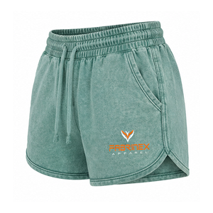 Nouveauté : Short décontracté d'été pour femme, brodé, délavé à l'acide, taille haute élastique, coupe régulière, 100 % coton respirant et séchage rapide - Product Image 5