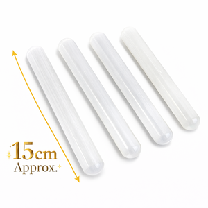 Bâton de Sélénite Naturelle Asy Crystal Export 15cm, Cristal Blanc Portable, Gravé et Sculpté, pour Guérison, Énergie Reiki et Massage - Product Image 2