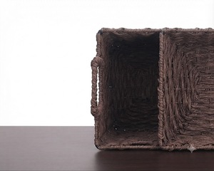 Handwoven Eco-Friendly Water Hyacinth XL Storage <b>Basket</b> <b>Rectangular</b> Wicker Organizer with Handle for Kitchen Bathroom Cabinets - Product Image 4