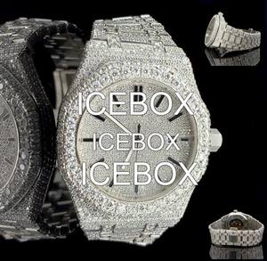 Montre de luxe haut de gamme VVS Moissanite, style nid d'abeille, sertie de pierres, tendance hip-hop, personnalisée, très prisée - Product Image 1