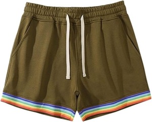 Mens <b>Rainbow</b> Shorts Summer Solid Stripe <b>Rainbow</b> Short Pants Drawstring Loose Casual Sports Running Gym Shorts for Men - Product Image 2