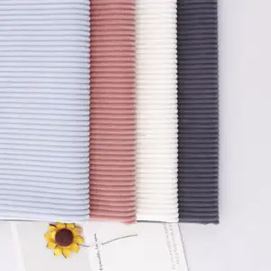 Warna Solid 100 pakaian poliester kain rajut korduroi untuk mode garmen Sofa dekorasi rumah
