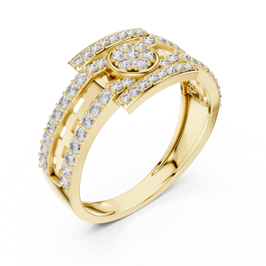 Ensemble de bagues statement circulaires ROYAL PAV en diamant de laboratoire, or jaune 18 carats plaqué rhodium, pour mariage, fiançailles, cadeau ou usage quotidien pour homme - Product Image 2