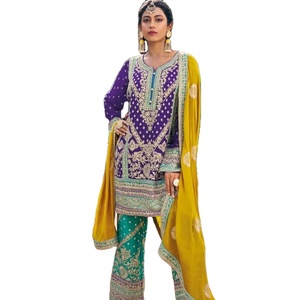 ผ้าจอร์กาตต์หนาเผ้าชินน่อน KURTI-PLAZZO แฟนซีดีไซน์ล่าสุด - Product Image 1