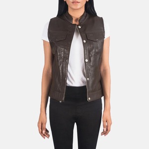 Gilet en cuir marron Rayne Moto pour homme – Veste sans manches élégante de motard de qualité supérieure - Product Image 1