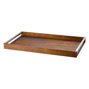 Bandeja Rectangular de Madera de Alta Calidad con Patrón Abstracto Intrincado, Diseño Geométrico Único, Estilo Bohemio, para Diwali, Ramadán, Pascua - Product Image 5