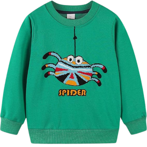 Sudadera de Algodón con Cuello Redondo y Manga Larga para Niño, Corte Regular, Transpirable, Informal, con Estampado de Dibujos Animados, Color Personalizado - Product Image 4