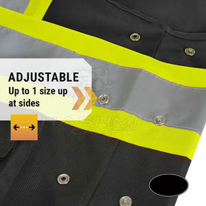 Chaleco de seguridad reflectante duradero con cierre de cremallera para trabajadores de la construcción y sitios de trabajo al aire libre - Product Image 3