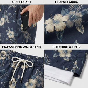Custom Private Label <b>Men's</b> Athletic Swim <b>Trunks</b> 2-in-1 Design Solid Front Logo Board Shorts High-End Summer Beachwear - Product Image 6