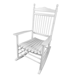 Sedia a Dondolo Bianca per Adulti, Ideale per Balconi e Verande, Seduta Confortevole per Spazi Esterni - Product Image 4