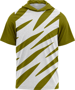 T-shirt à capuche rayé noir et blanc pour homme, coupe classique, décontracté, impression par sublimation personnalisée, polyester, vêtements d'été - Product Image 4