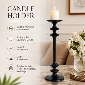 <b>Black</b> <b>Candlestick</b> <b>Holder</b> Durable Home Decoration Metal Candle Stand - Product Image 3