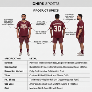 Camiseta de Fútbol Americano Personalizada Sublimada 100% Poliéster Transpirable con Nombre del Equipo, Fabricante OEM, Uniforme Masculino de Manga Corta - Product Image 5