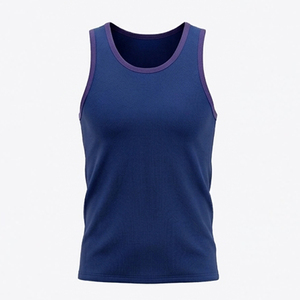 Débardeur Sportif Tricoté Personnalisé pour Homme 100% Polyester Color Block Séchage Rapide Respirant Anti-UV pour Gym Entraînement Course à Pied - Product Image 1