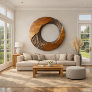 Escultura de madera orgánica única para colgar en la pared, arte de pared de madera hecho a mano para decoración de pared de muebles de sala de estar - Product Image 3