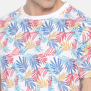 เสื้อยืดคอกลมแขนสั้นพิมพ์ลายดอกไม้สำหรับผู้ชาย ทรงเข้ารูป สไตล์ลำลอง ผ้าคอตตอนเจอร์ซีย์ เสื้อยืดผู้ชาย เสื้อยืดชาย เสื้อยืดสั่งทำพิเศษสำหรับผู้ชาย - Product Image 6
