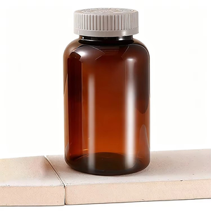 300 CC AMBER PET <b>PLASTIC</b> PCR PACKER BOTTLE 42-400 NECK FINISH - Product Image 6