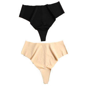 Tanga de cintura baja de color liso para mujer, sexy, acanalada, para uso diario, ropa interior femenina de moda económica - Product Image 1