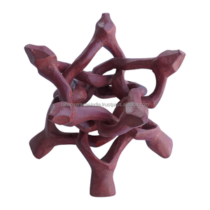 Soportes de exhibición de madera ecológicos de 5 patas con tallado interior para cristales, esferas, huevos de avestruz, cuencos de incienso - Decoración del hogar Feng Shui - Product Image 3