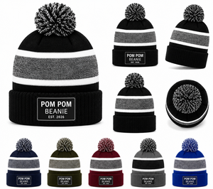 OEM Design Winter Warm <b>Beanie</b> Pom Pom Ski Cap Football Team Jacquard Knitted Sport Bobble Hats <b>Beanies</b> - Product Image 2