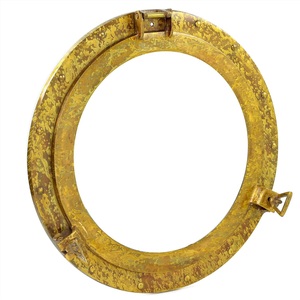 Espejo Decorativo de Pared con Forma de Ojo de Buey de Barco Antiguo, de Latón Oxidado, Estilo Marítimo Vintage, Redondo - Product Image 3