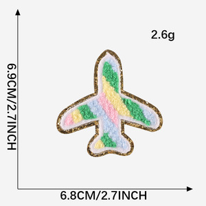 Ensemble de patchs thermocollants en chenille arc-en-ciel pastel personnalisés pour vêtements et sacs - Product Image 3