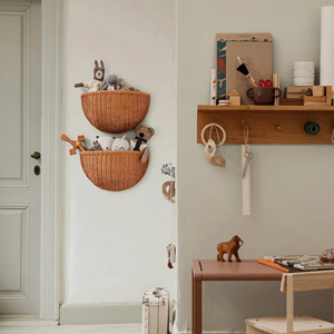 Top Selected Wholesale Handcrafted Rattan Half Moon Wall Hanging Basket Toy Organizer For Home Hotel <b>Nursery</b> Kids Room <b>Decor</b> - Product Image 4