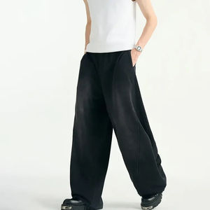 กางเกงสเวตแพนท์สตรีทแวร์สั่งตัดทรงโอเวอร์ไซส์ ทรงบ็อกซี่ วินเทจ ผ้าเฟรนช์เทอร์รี่เนื้อหนัก ล้างสีแบบแอซิดวอช ทรงขาตรง ทรงหลวม - Product Image 3