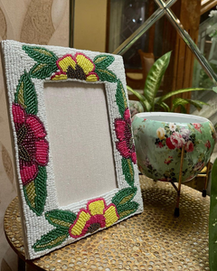 Beaded Photo <b>Frame</b> For Decoration "Lovely Crochet <b>Picture</b> <b>Frame</b> and Orange - Product Image 2