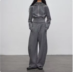 Women's Casual 2pcs Sweatsuit Set Joggers Winter <b>Wool</b> BlendTracksuitCrewNeckSpring Collect Hoodie Set Custom EnsembleSweat-shirt - Product Image 1