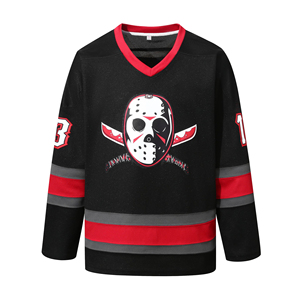 Maillot de hockey sur glace respirant et écologique à séchage rapide, grande taille, personnalisable avec le nom de l'équipe, tissu flexible, unisexe, pour adultes - Product Image 2