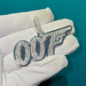 Colgante de Diamantes con Número Doble Cero Siete, Estilo Hip Hop, Chapado en Oro y Plata, Joyería de Moda, Regalo - Product Image 1