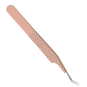 Pinza Profesional para Extensión de Pestañas Curvada a 45 Grados, Punta Angulada Fina, Acero Inoxidable, Herramienta de Belleza, Agarre de Diamante, Diseño Moderno - Product Image 5