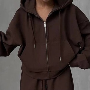 Ensemble de survêtement décontracté ample en molleton 100 % coton 240 g/m² pour homme, grande taille, avec sweat à capuche et pantalon de jogging - Product Image 4