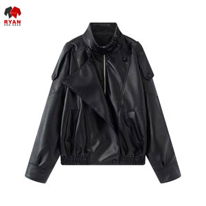 แจ็คเก็ตหนังผ้าเนื้อนุ่มสบาย ซิปปิดแบบสั่งทำพิเศษ ดีไซน์โดย Ryan Pro Gear พร้อมโลโก้สั่งทำพิเศษ สวมใส่สบายๆ - Product Image 4