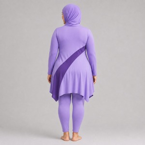 Ensemble Burkini Modeste Couvrant Entièrement la Silhouette pour Femme, Maillot de Bain à Séchage Rapide en Tissu Extensible, Tenue de Plage et Piscine à Manches Longues - Product Image 3