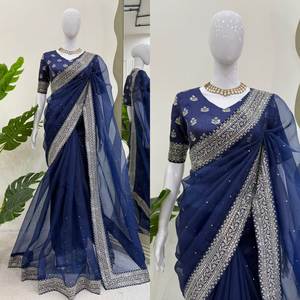 Sari Lehenga en Georgette de Soie Vichitra Prêt-à-Porter de Qualité Supérieure pour Mariage Traditionnel, Diwali, Fêtes Hivernales, Estivales et Printanières, Tenue Ethnique - Product Image 2