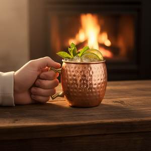 Hammered copper mug set stargazer valley beverage <b>cups</b> <b>reusable</b> cocktail drink mugs premium durable collection - Product Image 3