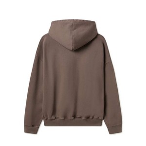 Sudadera con Capucha para Hombre, Corte Regular, Color Marrón Sólido, 100% Algodón Felpa, Informal, con Bolsillo Delantero, Estampado Digital, Ropa de Invierno - Product Image 2