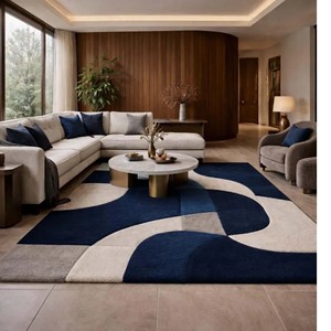 Modern Abstract Area Rug Luxury Hand Tufted Rug Styling Home Rug Wool Rug Cozy Rug Designer Living Room Rug Bed Room Home Decor - Product Image 1