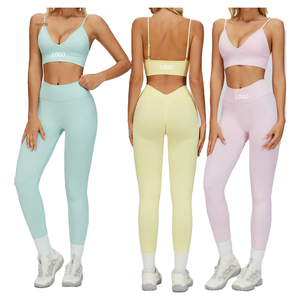 Women Solid Breathable Plus Size Seamless Yoga Set 5-Piece Workout High Waist Leggings Sports Bra Gym Fitness Activewear <b>Belt</b> - Product Image 1