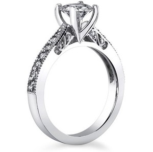 Anillo Geométrico de Moissanita, Plata de Ley 925, Chapado en Oro Blanco, Anillo de Compromiso, Boda, Promesa, Nupcial de Lujo, con Engaste de Puntas, Regalo - Product Image 3