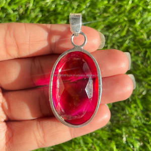 Colgante de piedras preciosas granate de Plata de Ley 925 sólida, joyería hecha a mano, colgante de granate, regalo de joyería para su madre para collar - Product Image 4