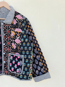 Chaqueta Kantha de algodón hecha a mano, ropa de mujer, Abrigo acolchado Reversible, Kimono - Product Image 2