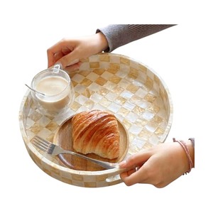 Bandeja de Servir de Lujo con Incrustaciones de Madreperla Hecha a Mano, Bandeja Decorativa para el Hogar, Hotel, Restaurante, para Servir y como Regalo - Product Image 6
