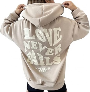 Sudaderas de Invierno para Mujer de Alta Calidad al por Mayor, Personalizadas con Bordado, de Algodón Grueso, Forro Polar, Hombros Caídos - Product Image 2