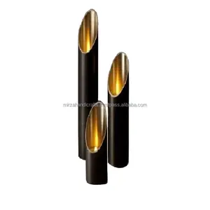 Gamma nera di eccellente qualità di portacandele a forma di tubo in ottone per decorazioni di nozze feste o decorazioni per la casa di tutti i giorni